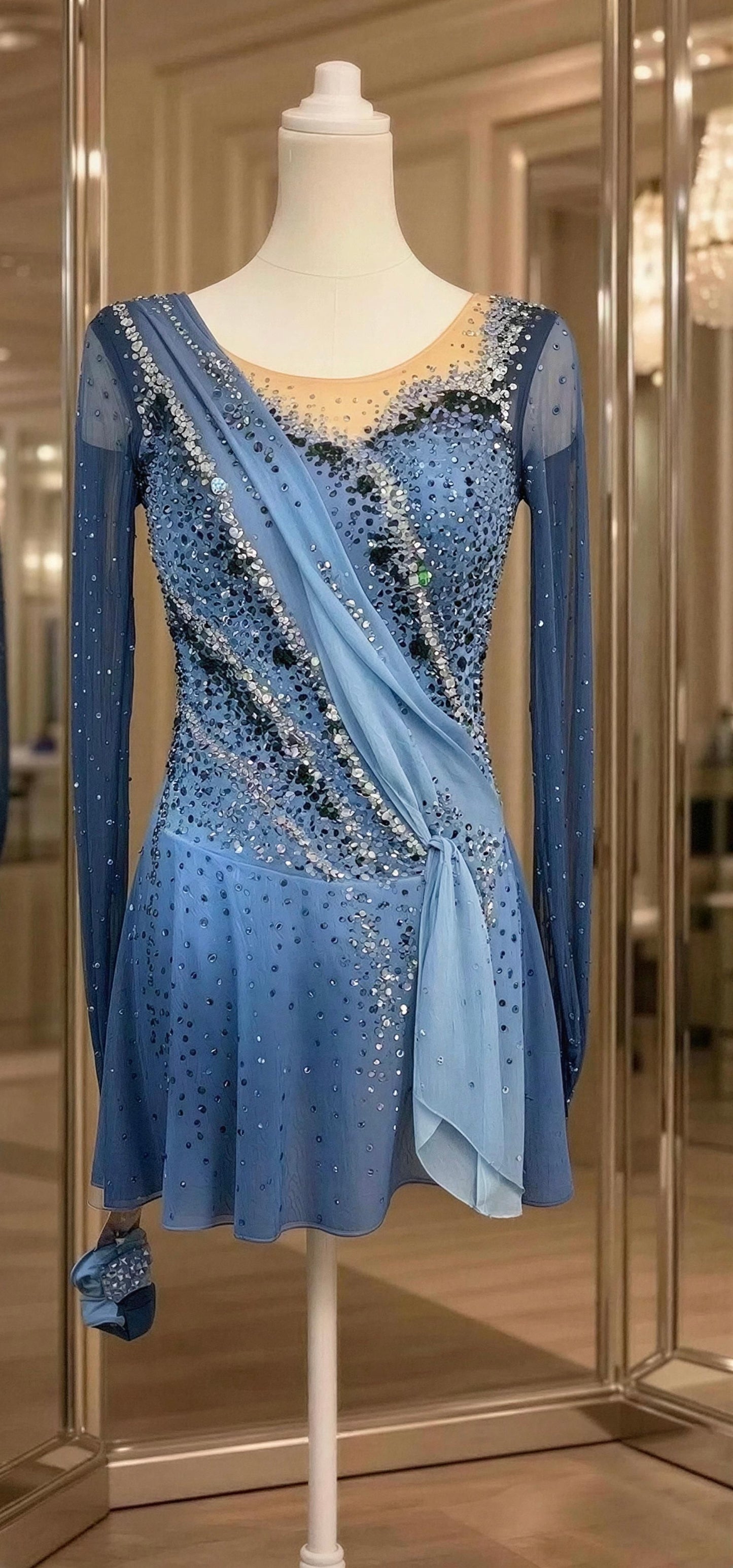 Adult XS Blue Ombre freestyle dress