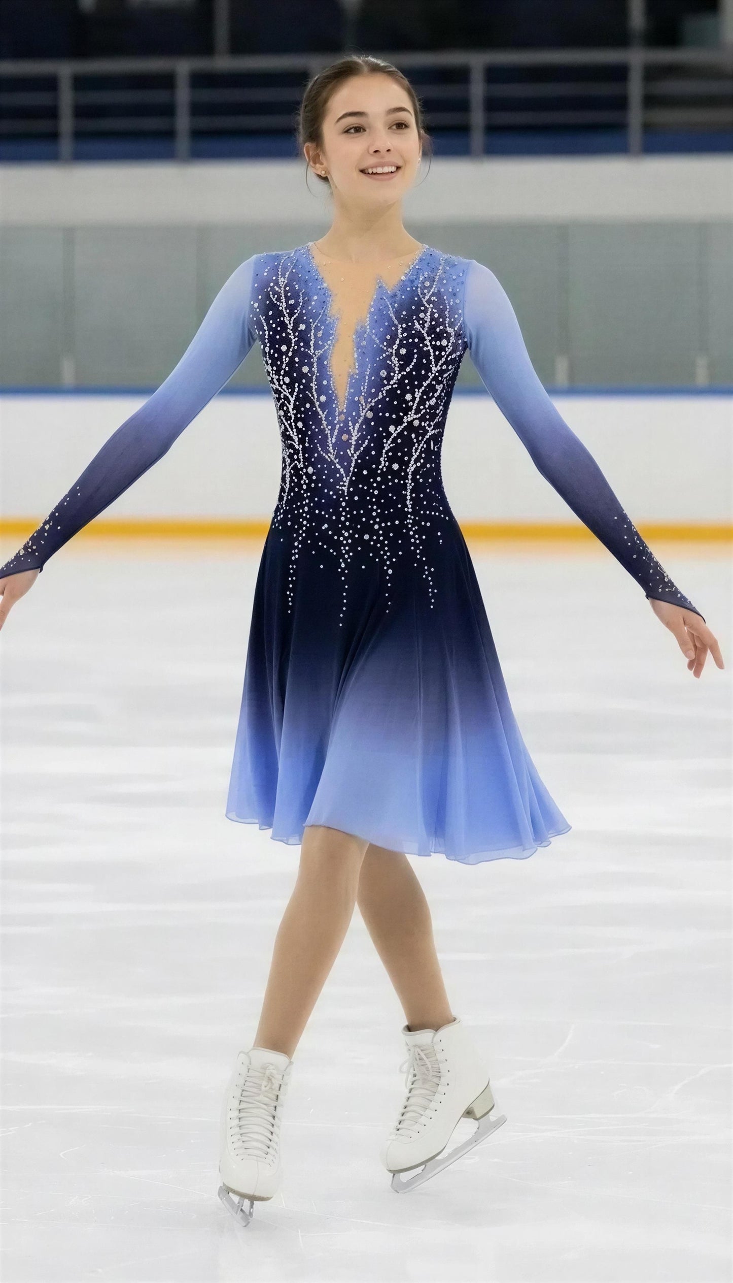 Adult Medium Blue Ombre Dance dress