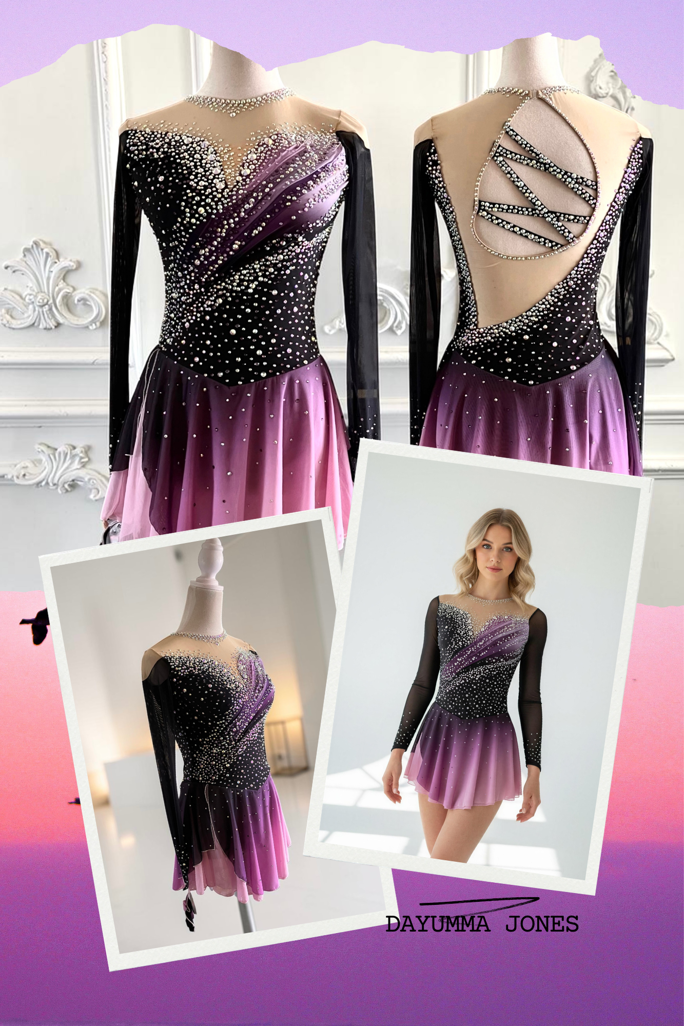 Adult Small Mauve Ombre freestyle dress