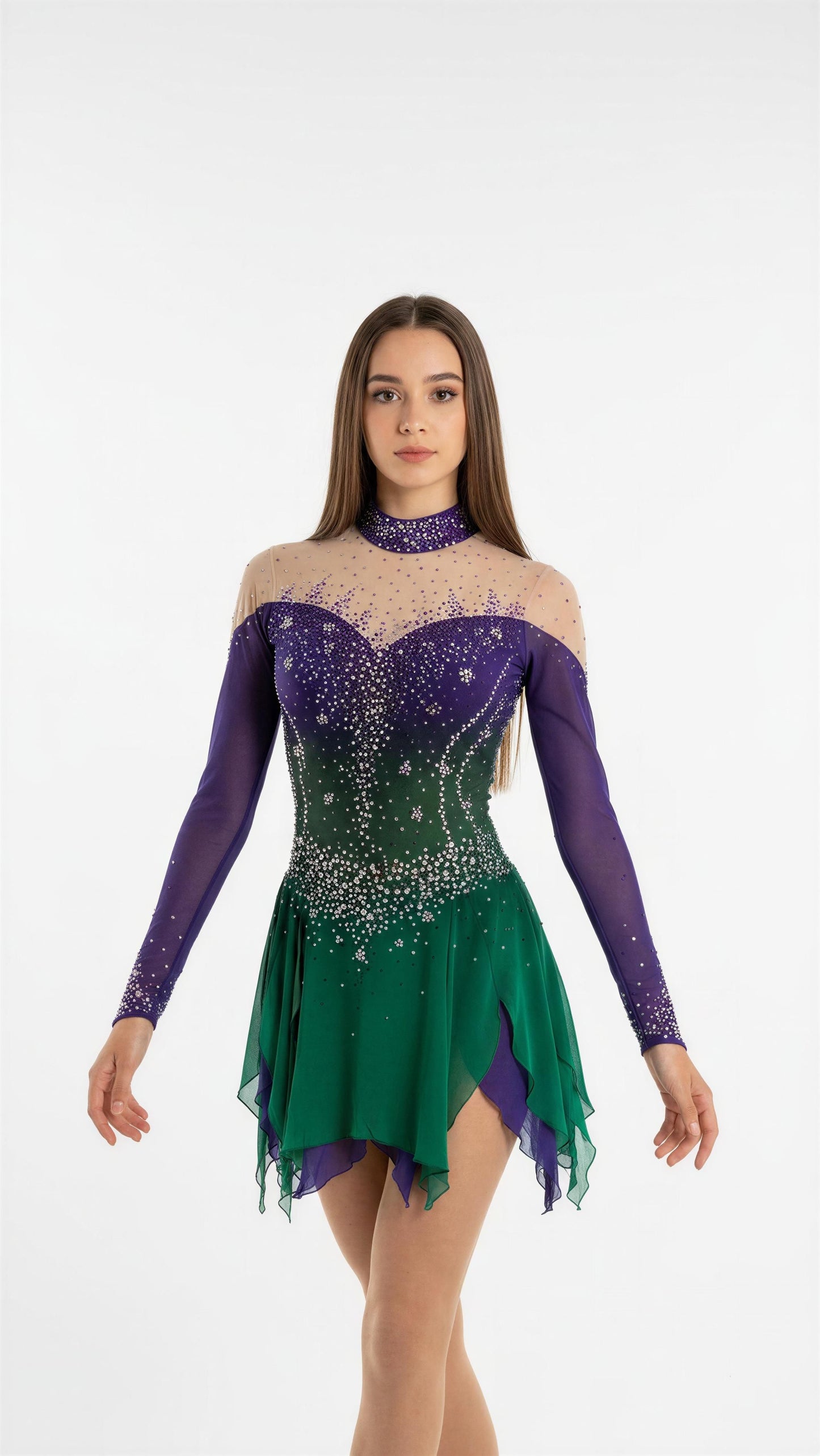 Adult Small Purple Green Dance/freestyle dress