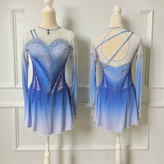 blue ombre figure skating dress Solitaire Ombre Skating Dress main image 1