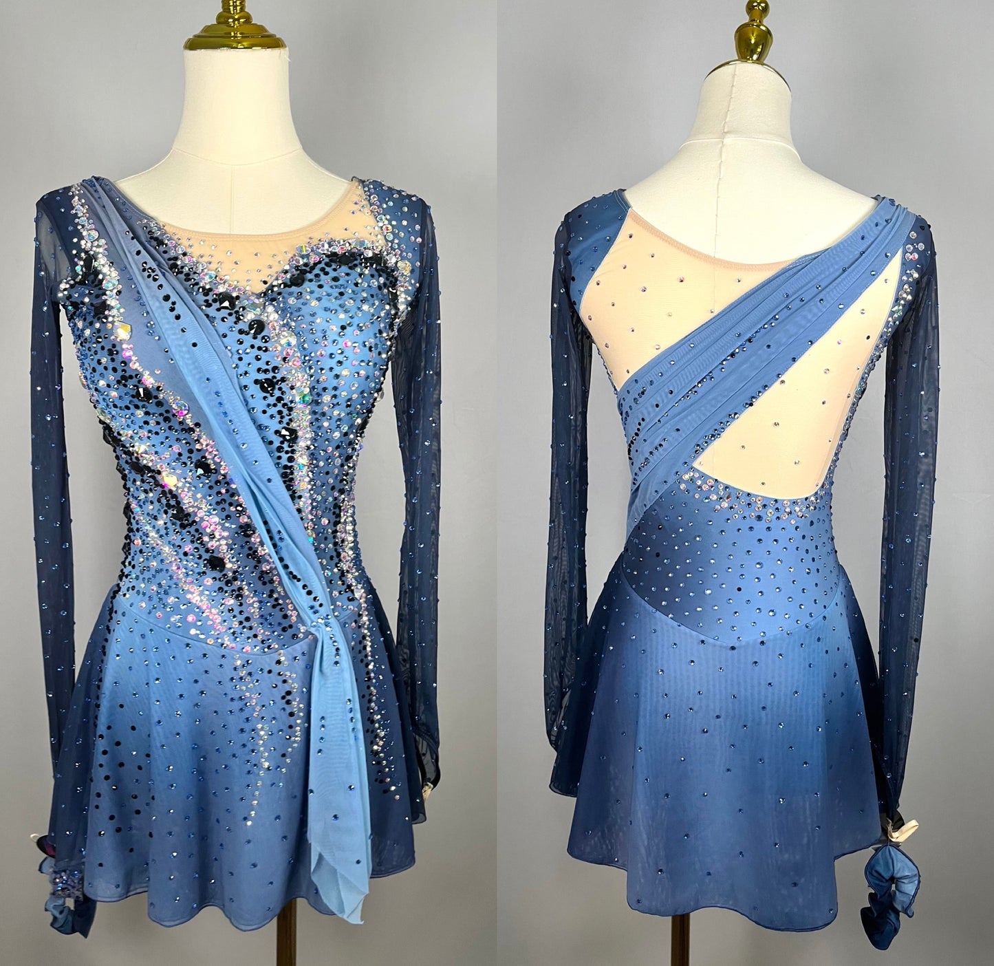 Adult XS Blue Ombre freestyle dress