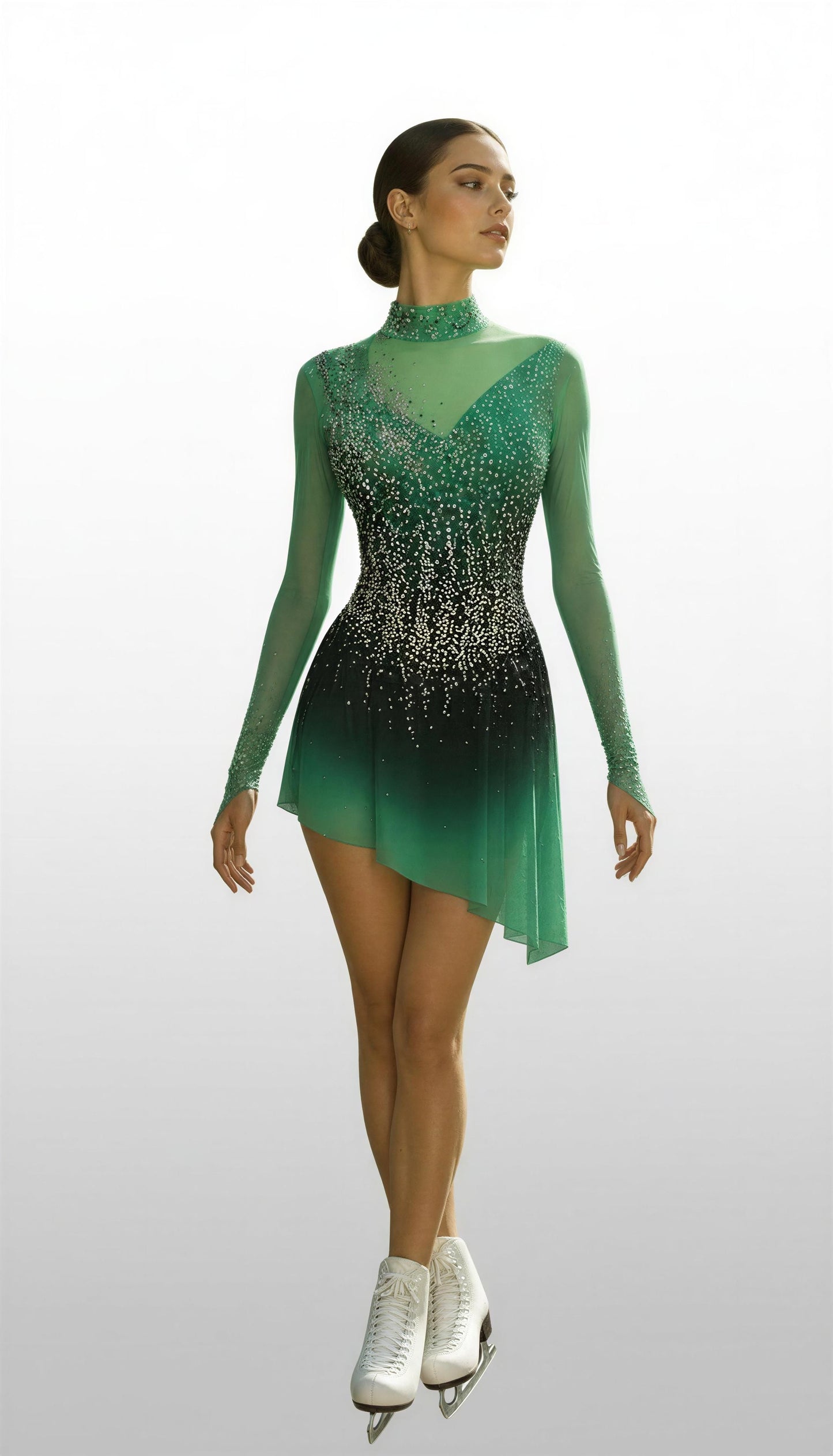 Adult Medium Green Ombre freestyle dress