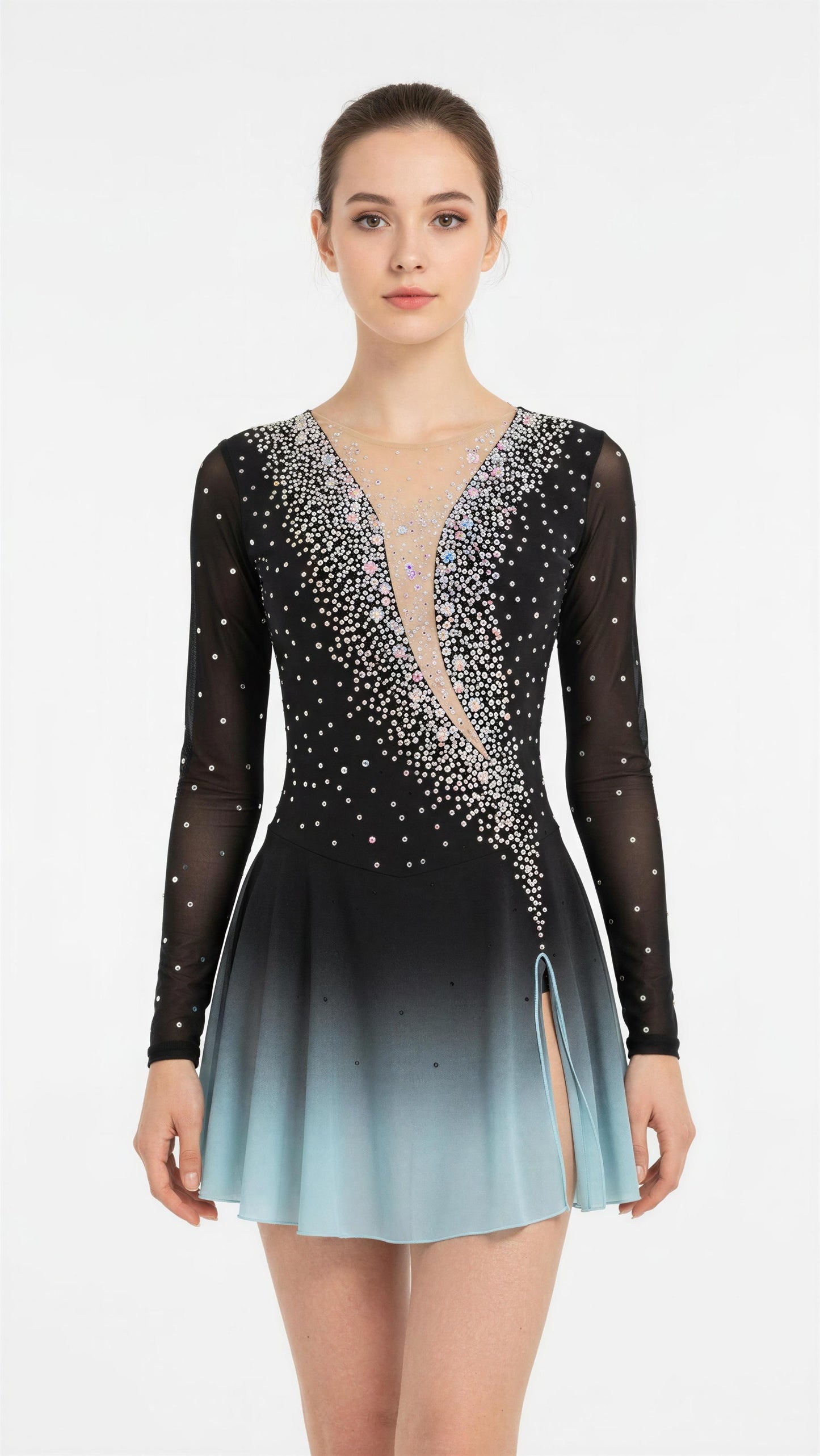 CLEARENCE! Adult Small Black / Aqua dance freestyle dress