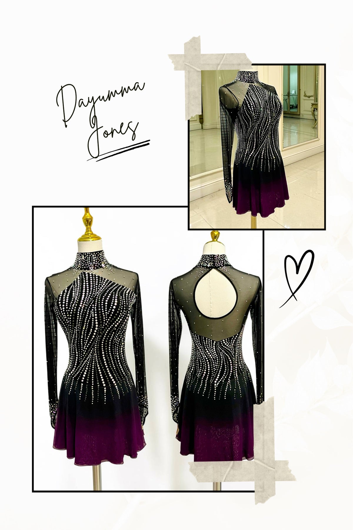 Adult Small Black/Plum freestyle dress
