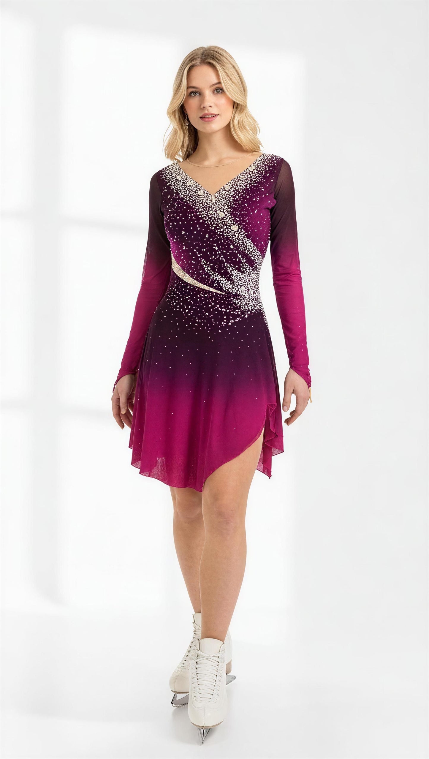 Adult Medium Maroon Ombre dance dress