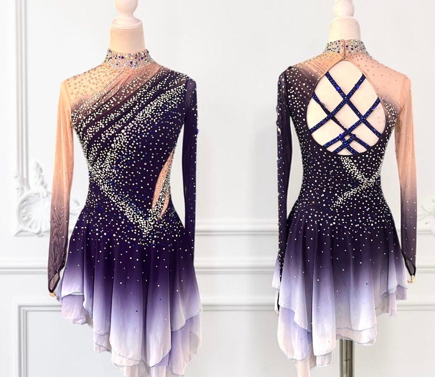 Adult Small Navy/Purple freestyle/Dance dress