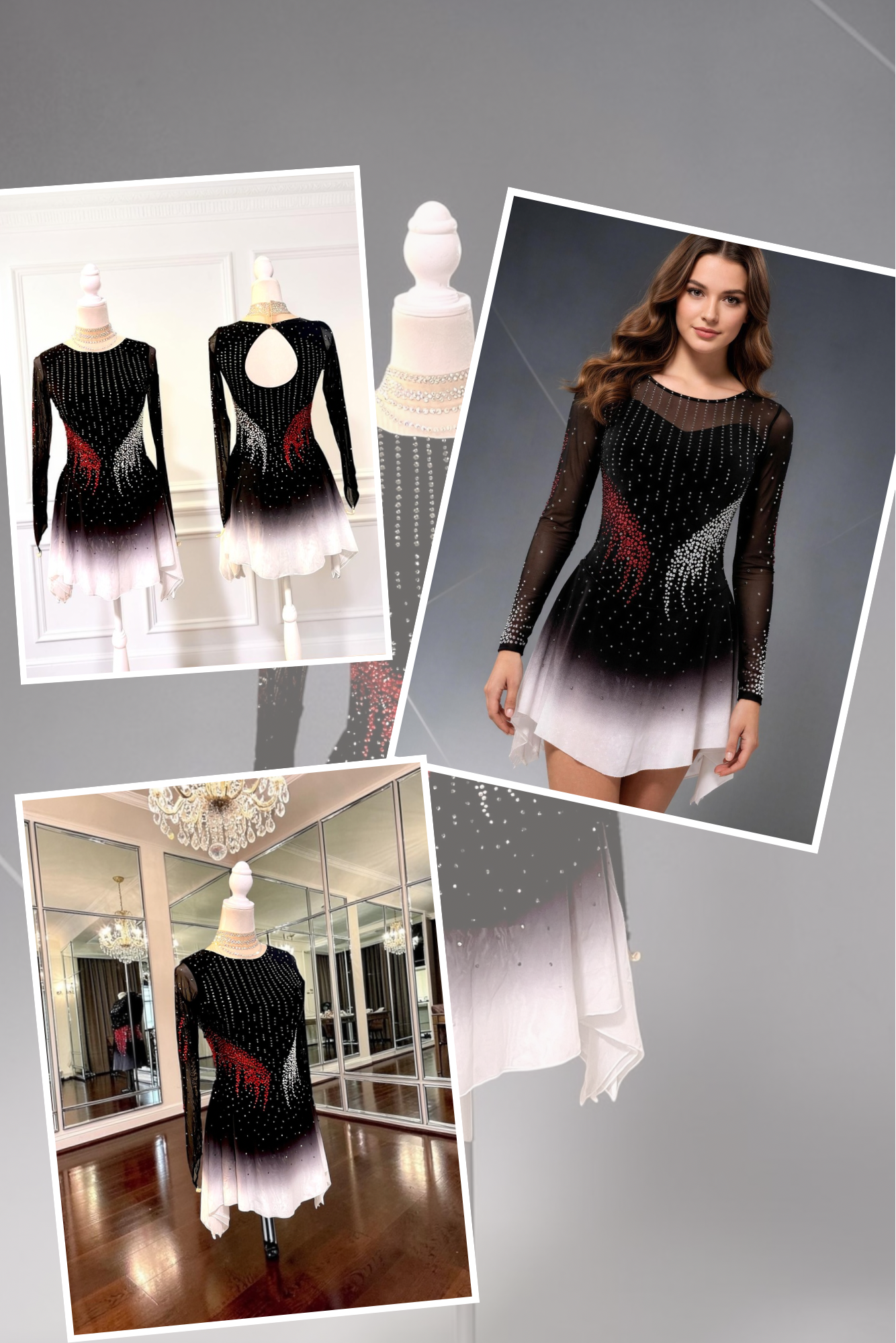 Adult Medium Black Ombre freestyle dress