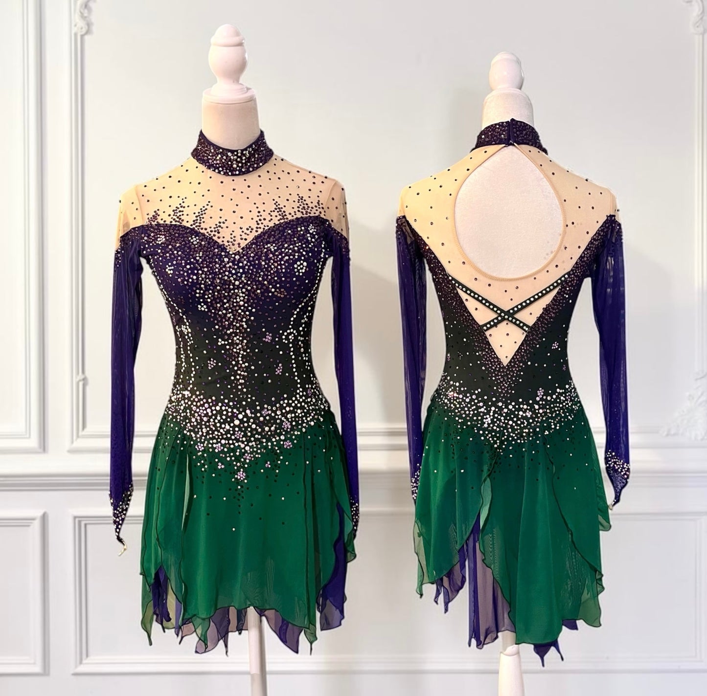 Adult Small Purple Green Dance/freestyle dress