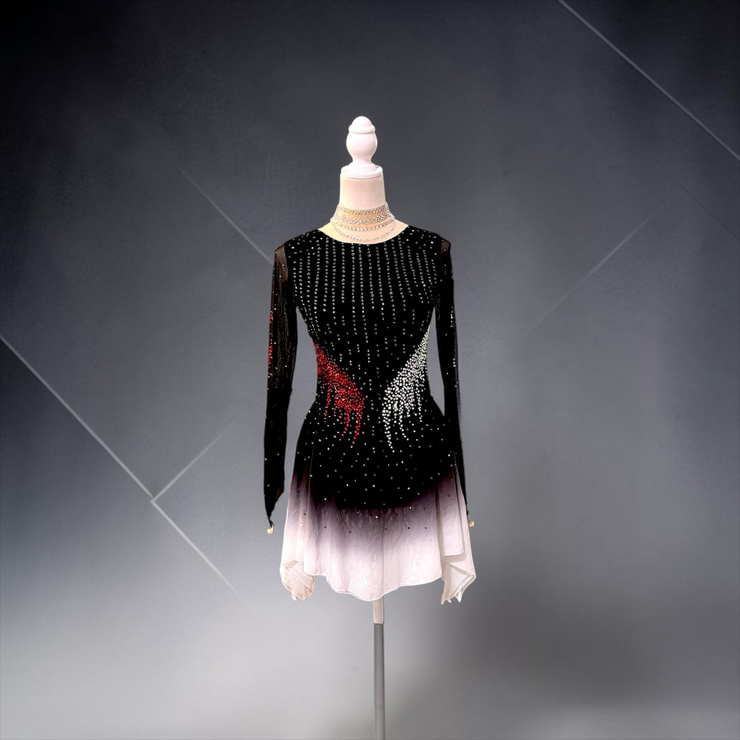 Adult Medium Black Ombre freestyle dress