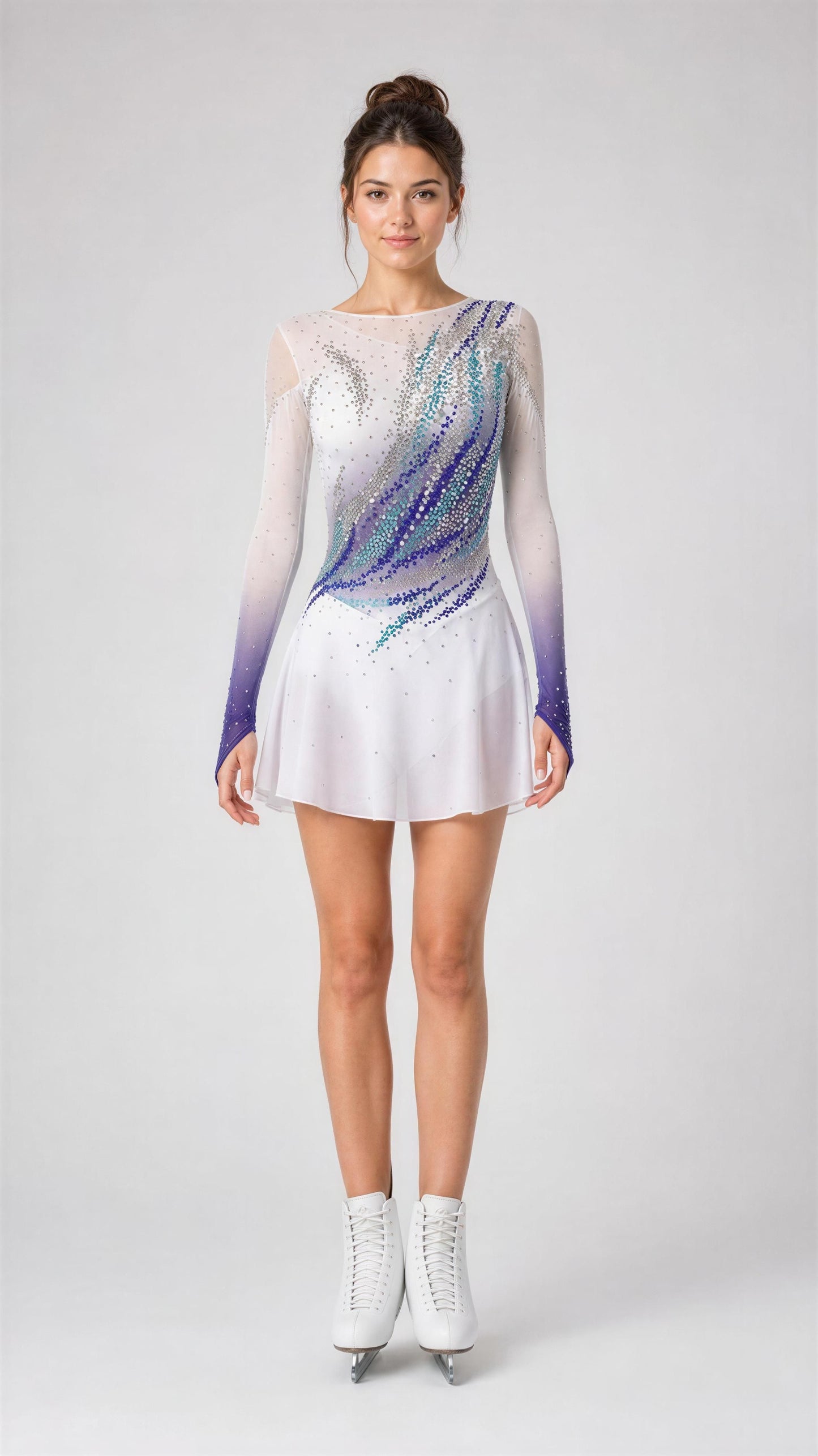 Adult White Blue Ombre freestyle dress