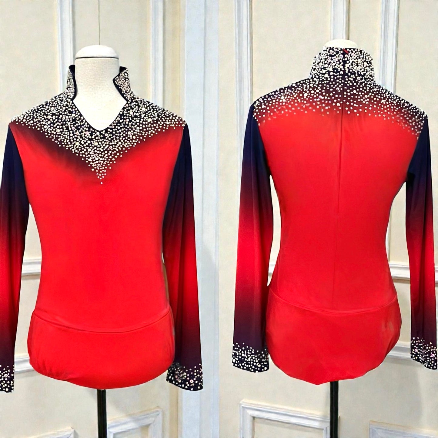 Adult Large Red Navy Ombre Leotard