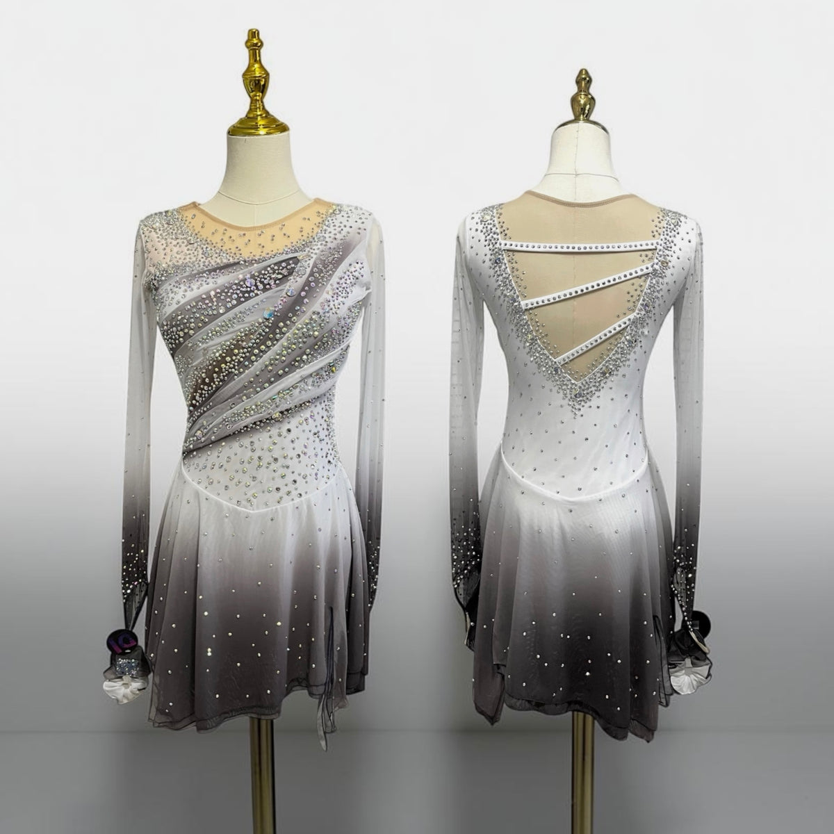 Adult Small White Gray freestyle dress