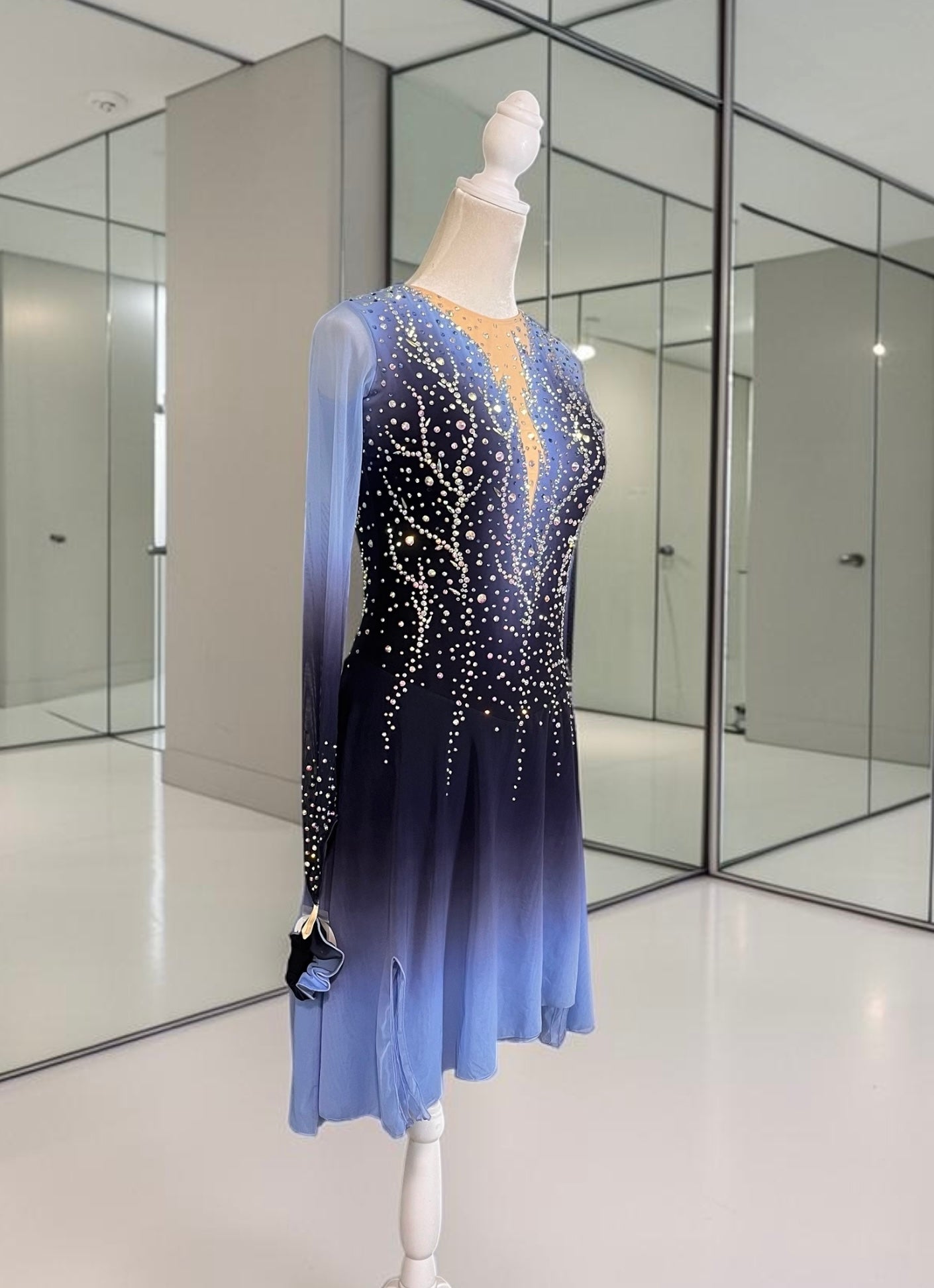 Adult Medium Blue Ombre Dance dress