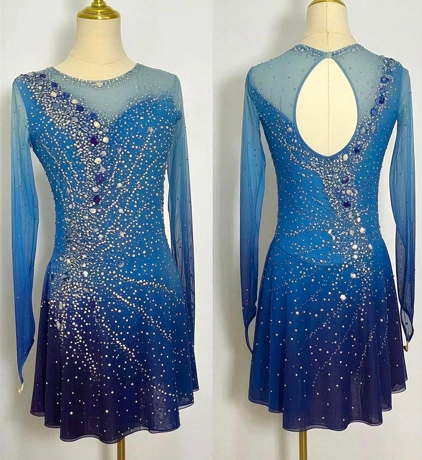 Adult Medium Blue Ombre freestyle dress