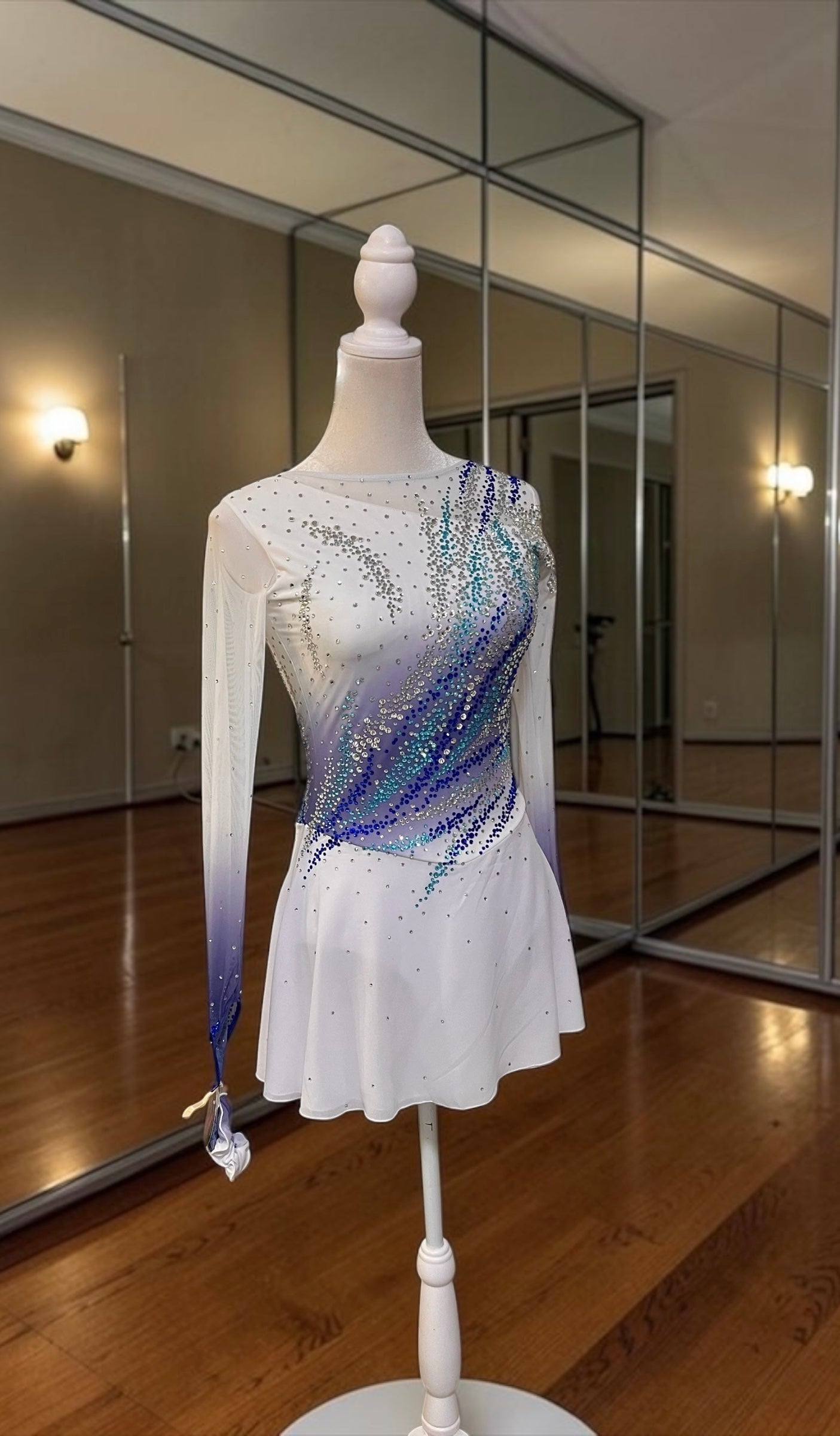 Adult White Blue Ombre freestyle dress