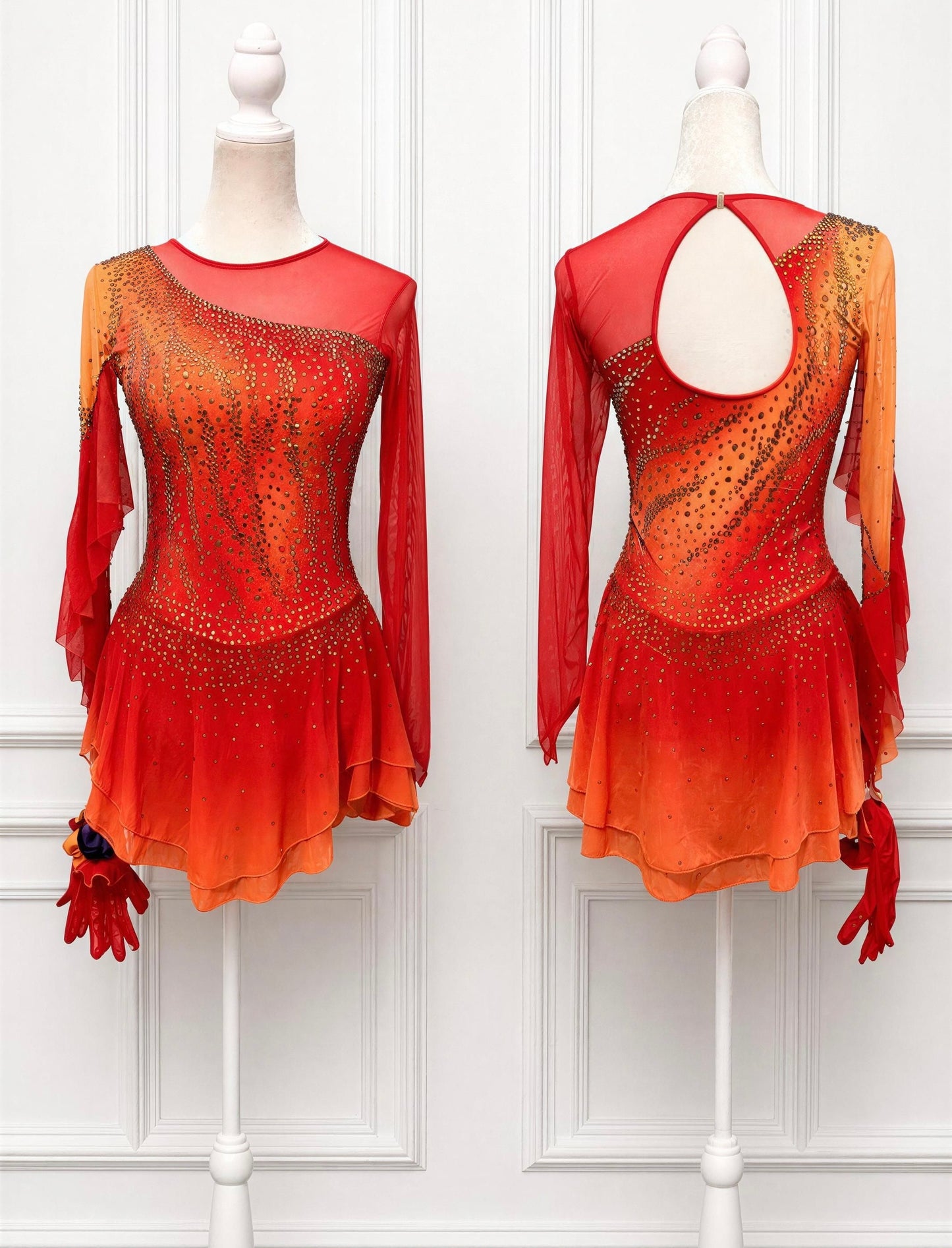 Adult Small Orange Ombre freestyle dress