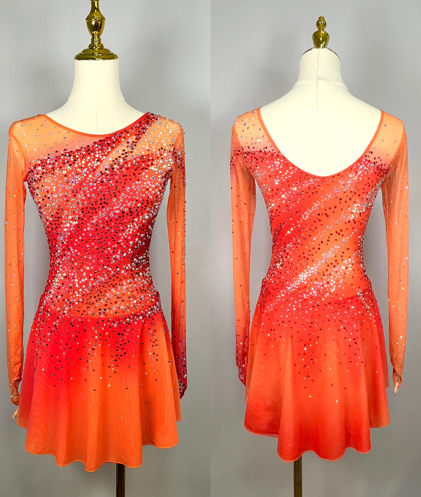 Adult XS Orange Ombre freestyle dress