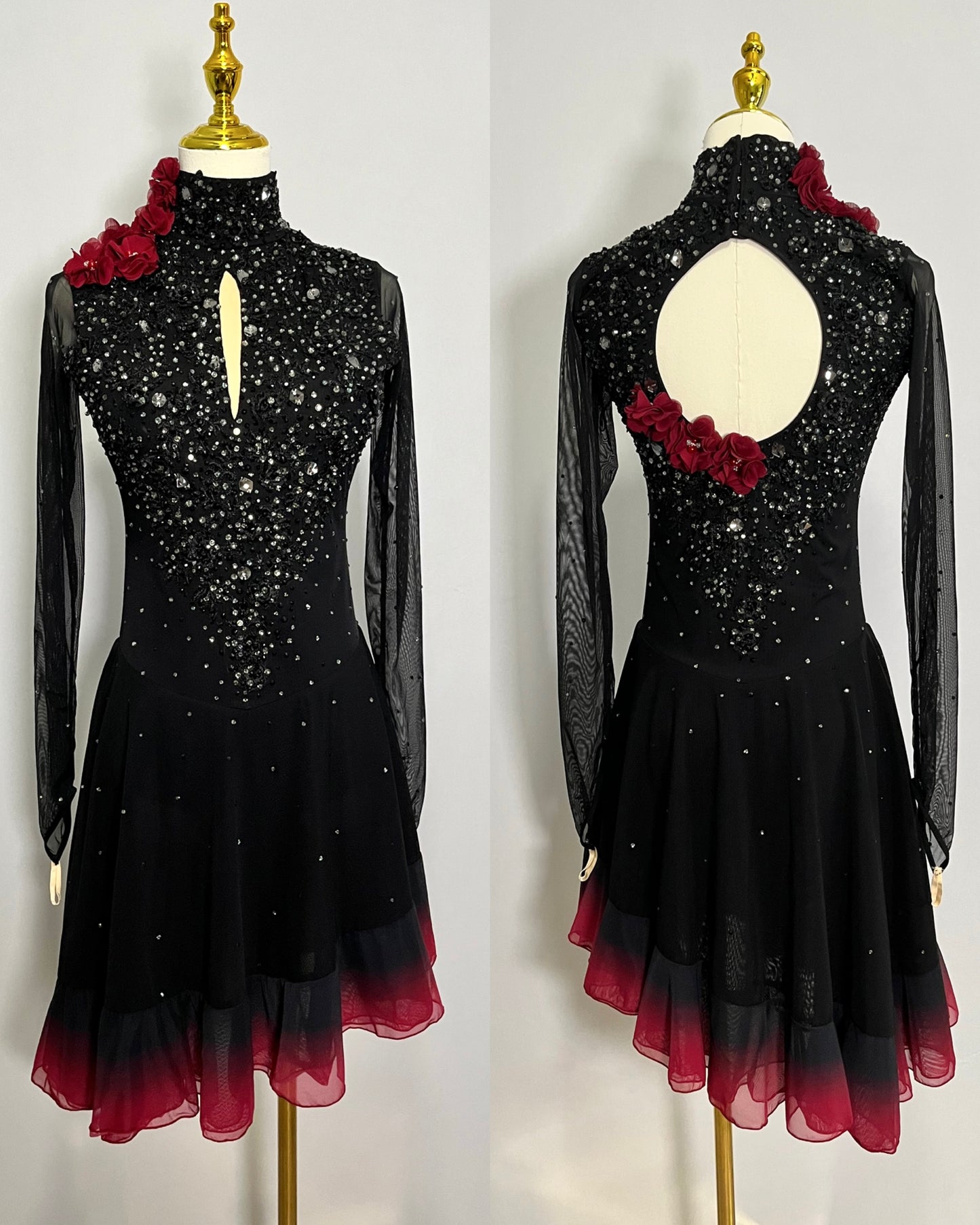 Adult Medium Black Red Dance dress