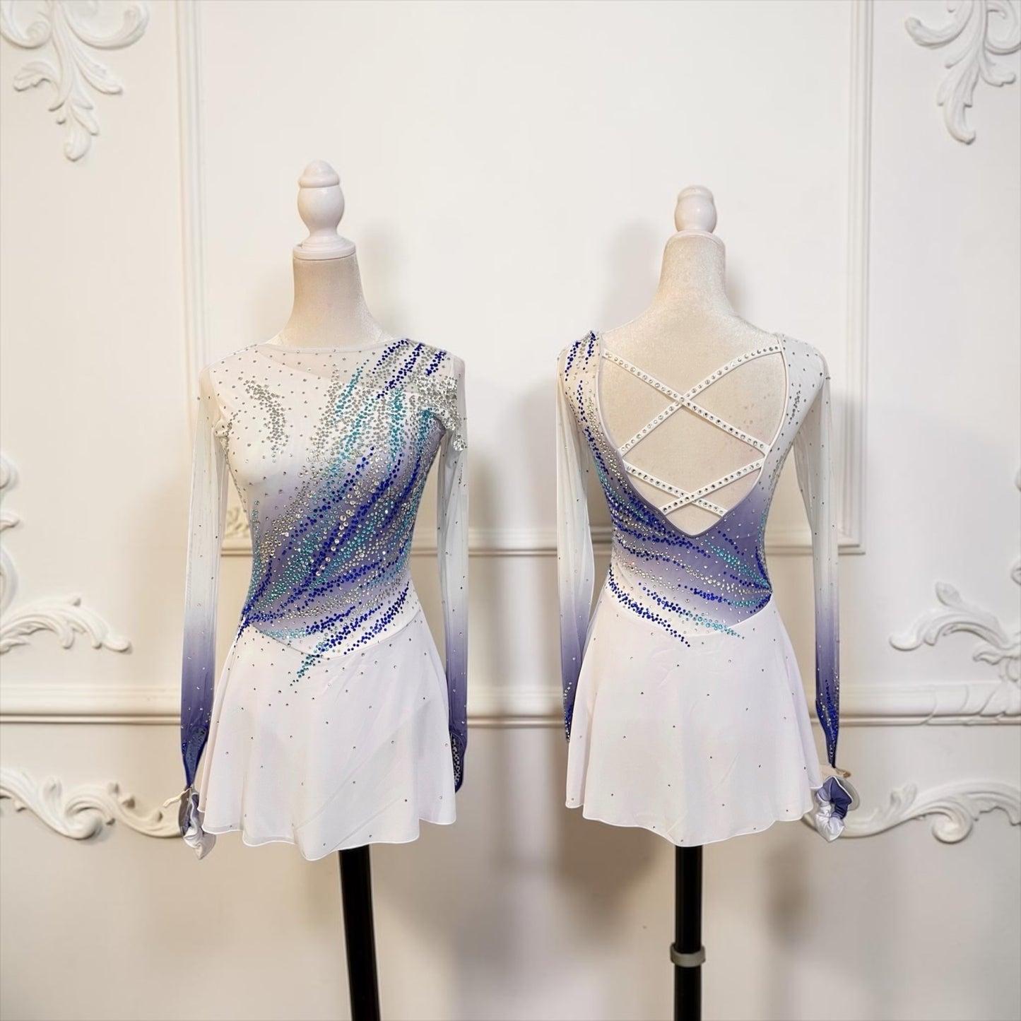 Adult White Blue Ombre freestyle dress