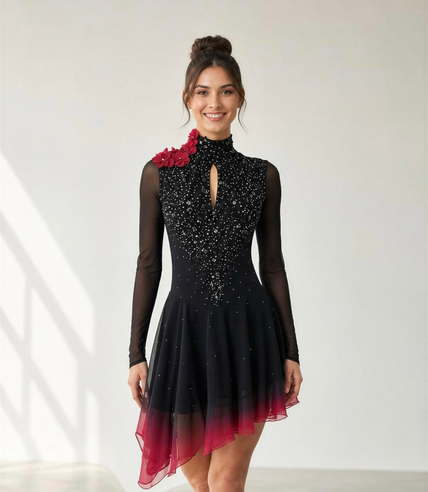 Adult Medium Black Red Dance dress