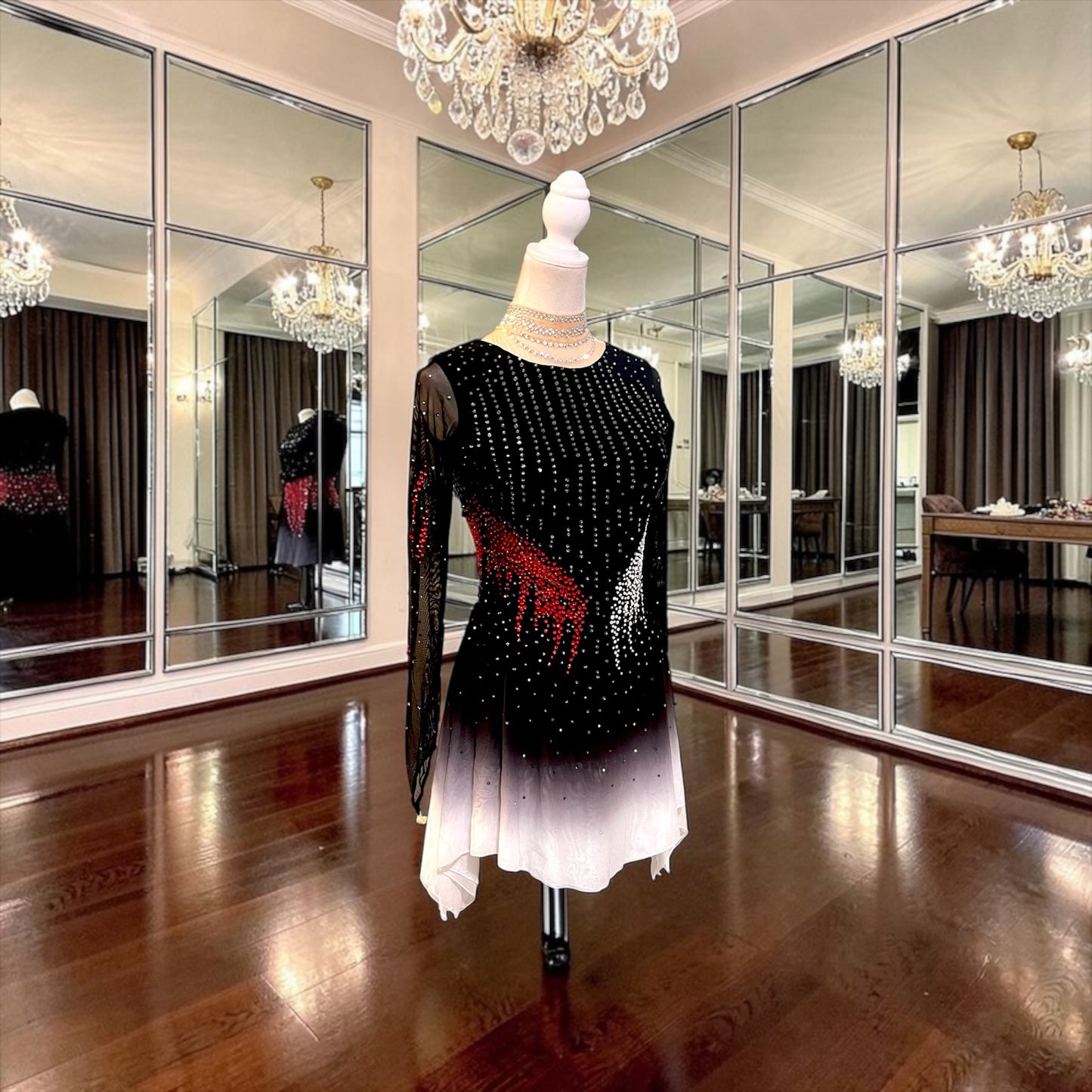 Adult Medium Black Ombre freestyle dress