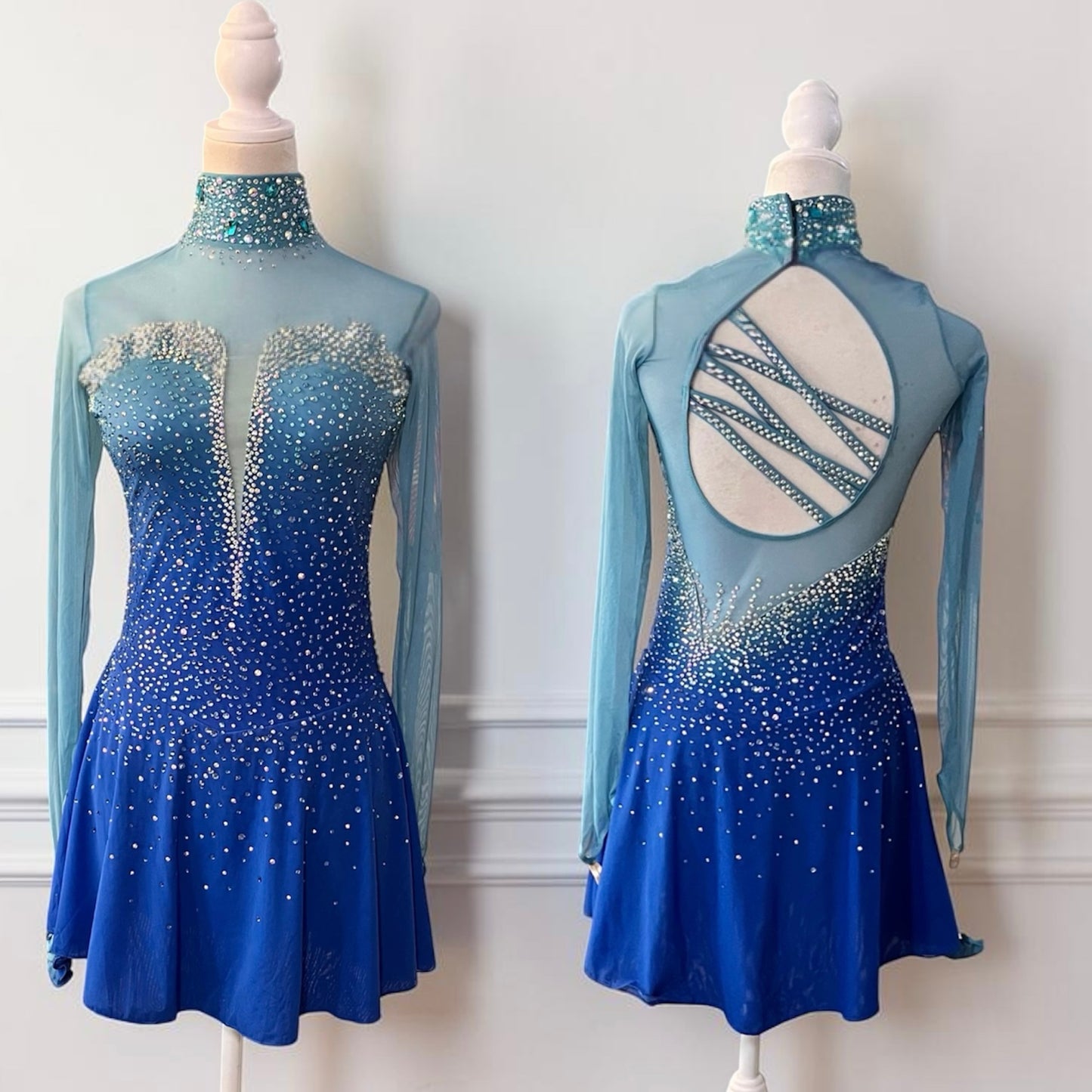 Adult Medium Blue  Ombre freestyle dress