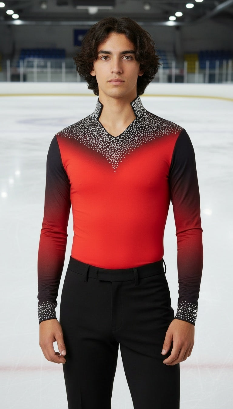 Adult Large Red Navy Ombre Leotard