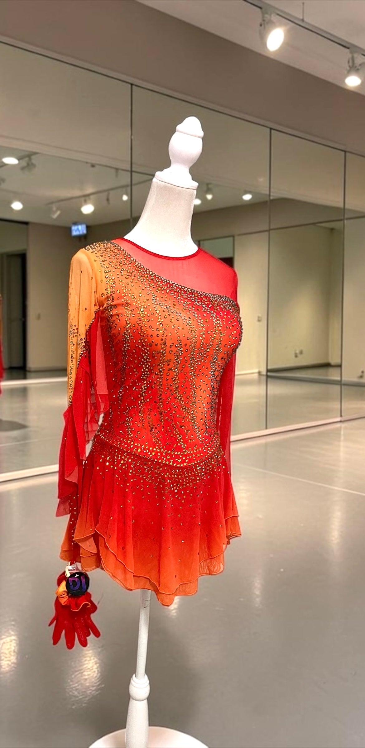 Adult Small Orange Ombre freestyle dress