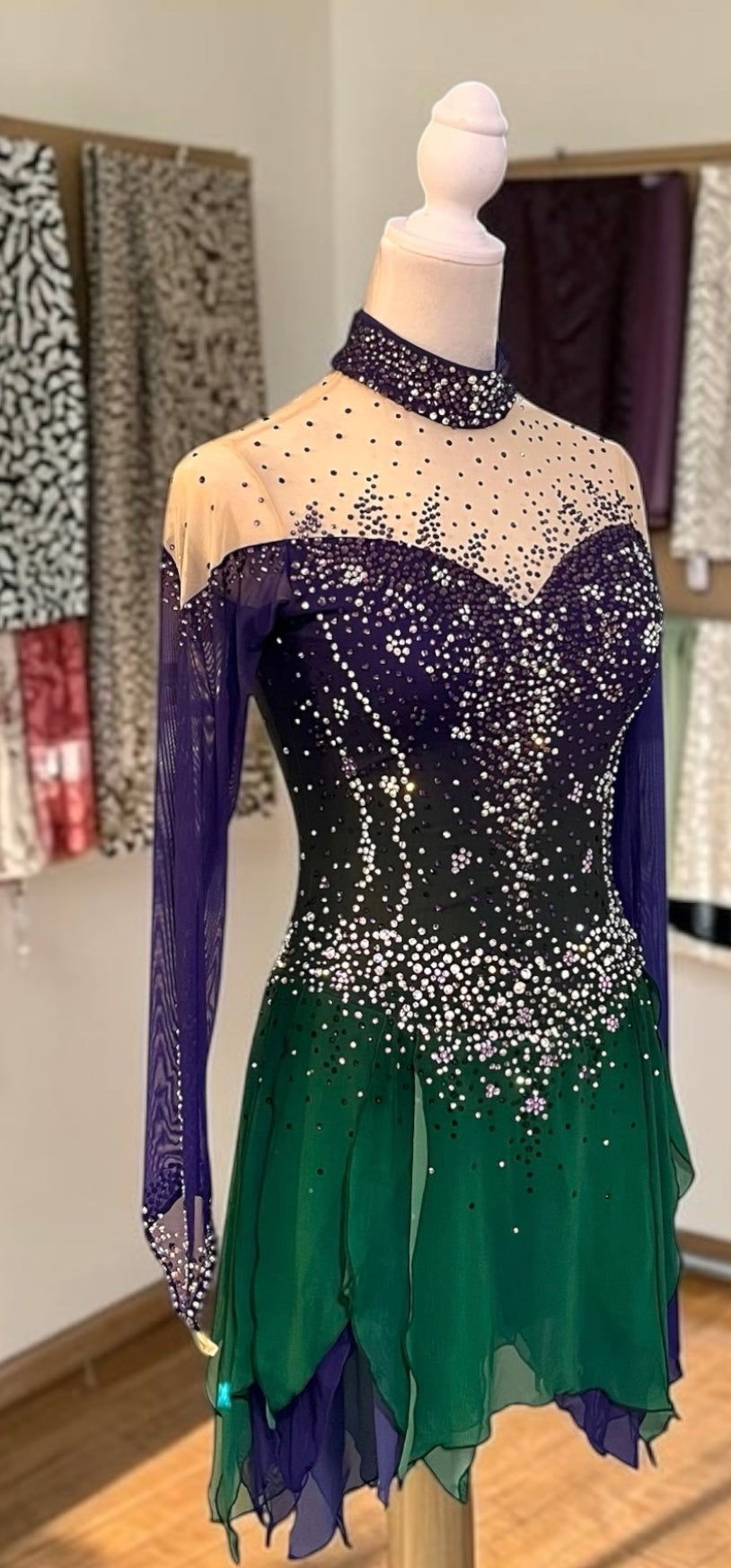 Adult Small Purple Green Dance/freestyle dress