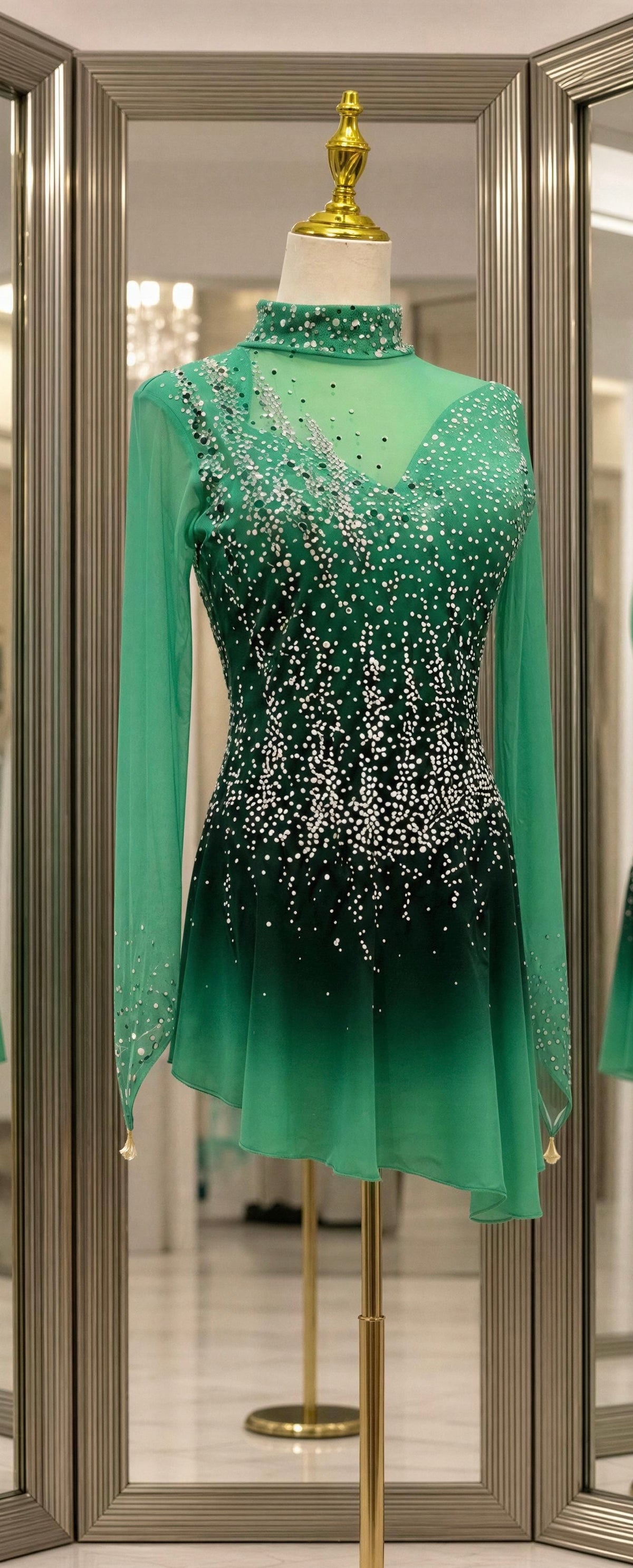 Adult Medium Green Ombre freestyle dress