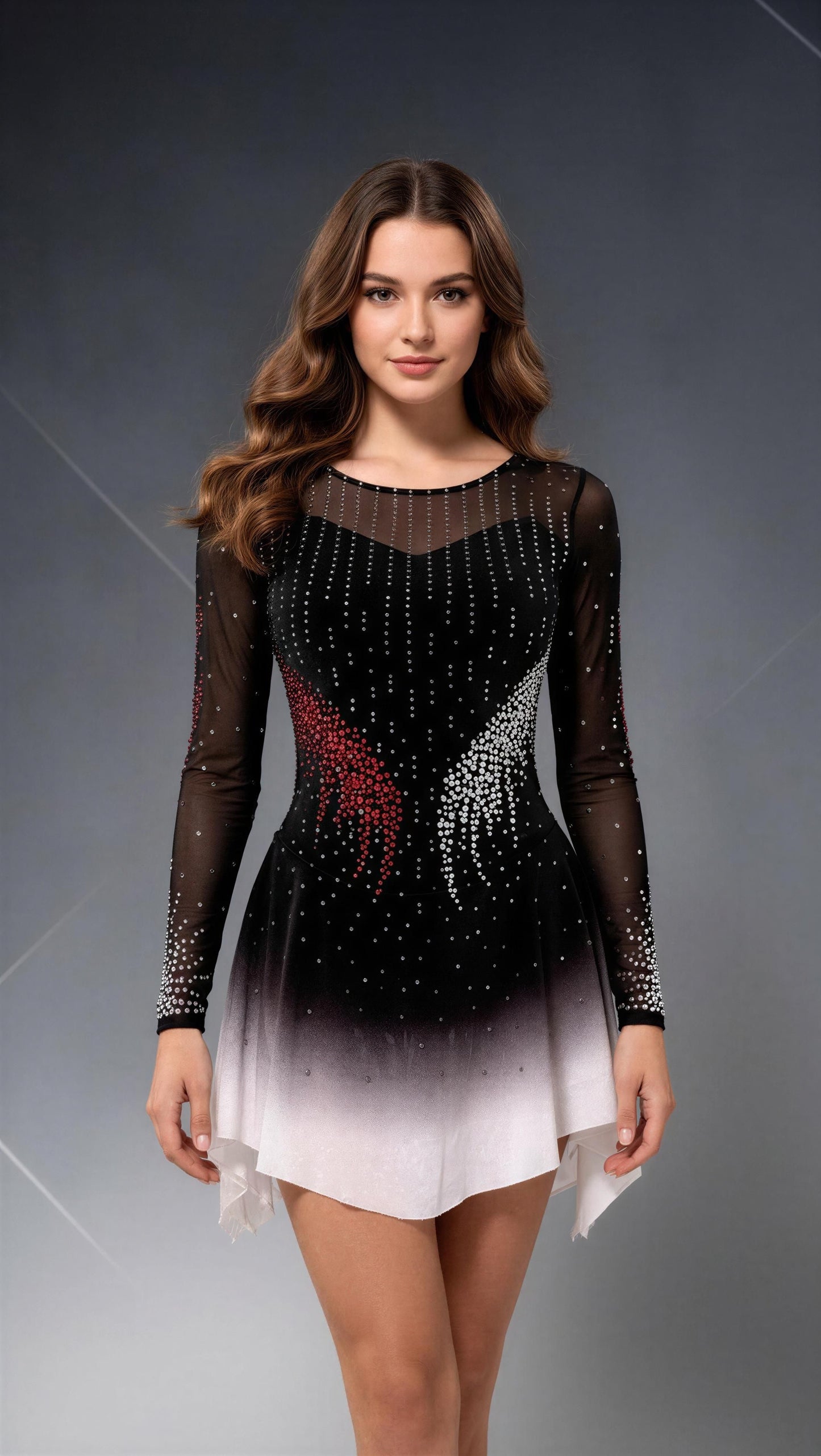 Adult Medium Black Ombre freestyle dress