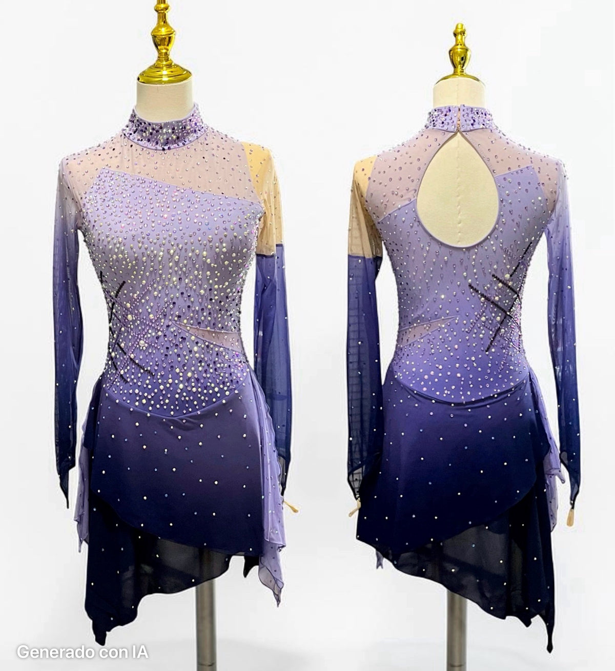 Adult Small Purple Ombre freestyle /dance dress