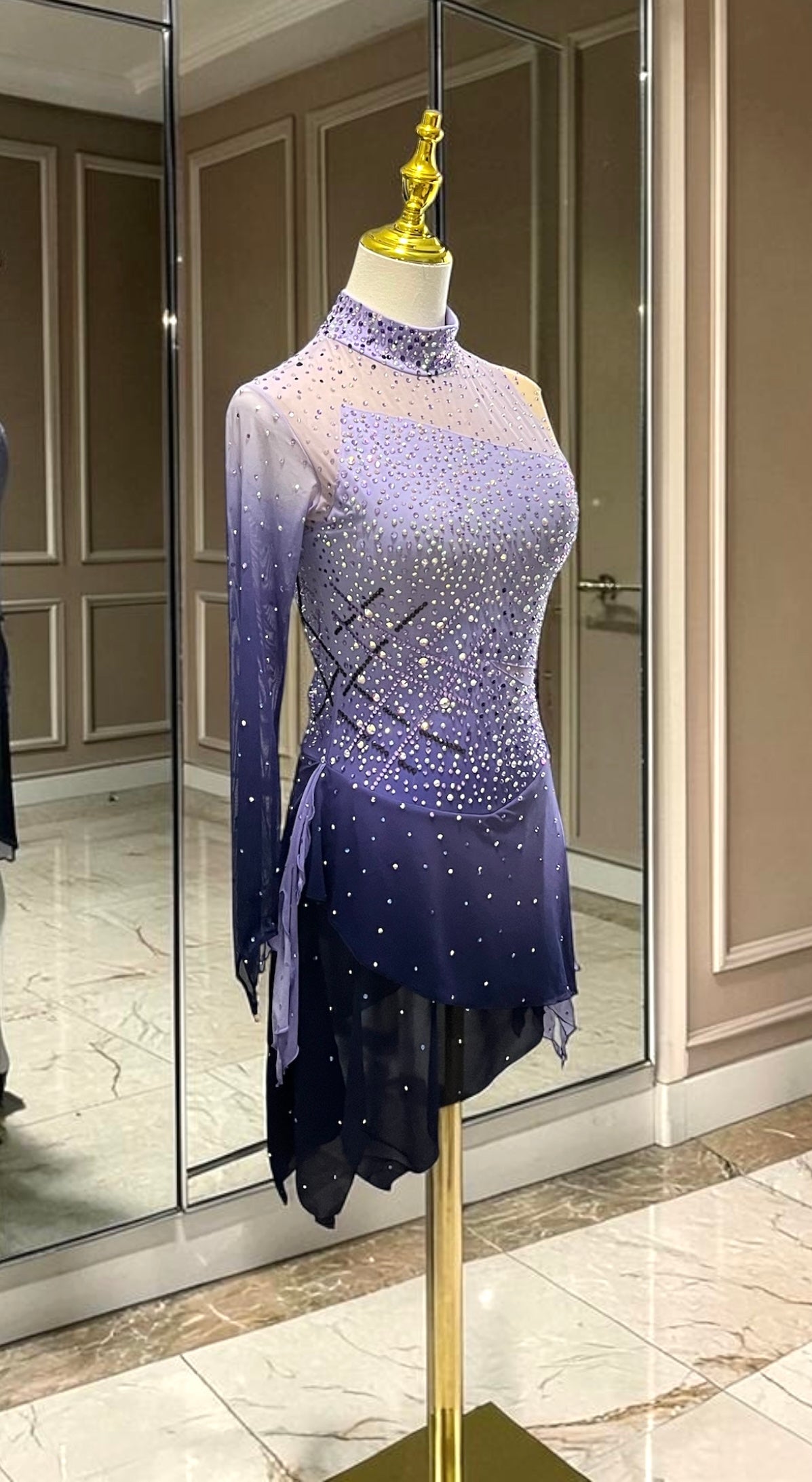 Adult Small Purple Ombre freestyle /dance dress